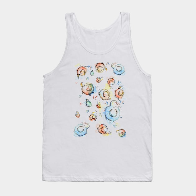 Cute Elephant Watercolor Pattern Tank Top by Olechka